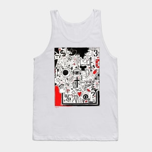 Mijumi Full Page Doodle 1 Black Tank Top